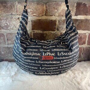 Lesportsac Nylon Shoulder Overnight Bag Tote In Black & White